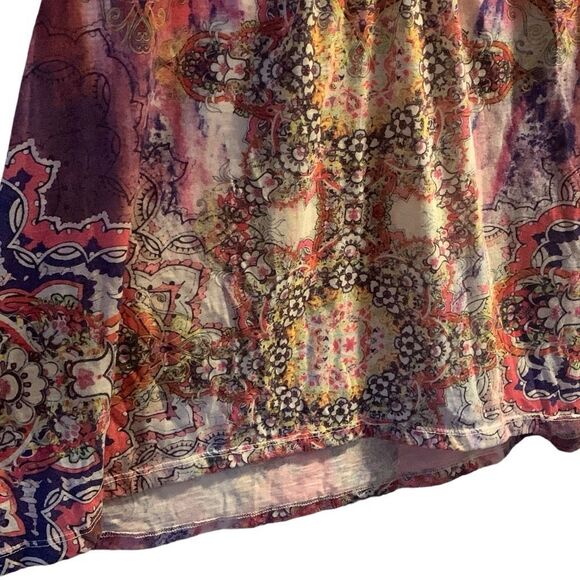 Pre Owned Women's Apt 9 Floral Flowing Blouse Sz XL Embrace Your Inner Hippie - Picture 3 of 9